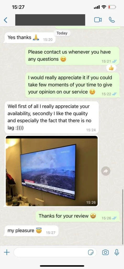 WhatsApp customer chat review screenshot 2